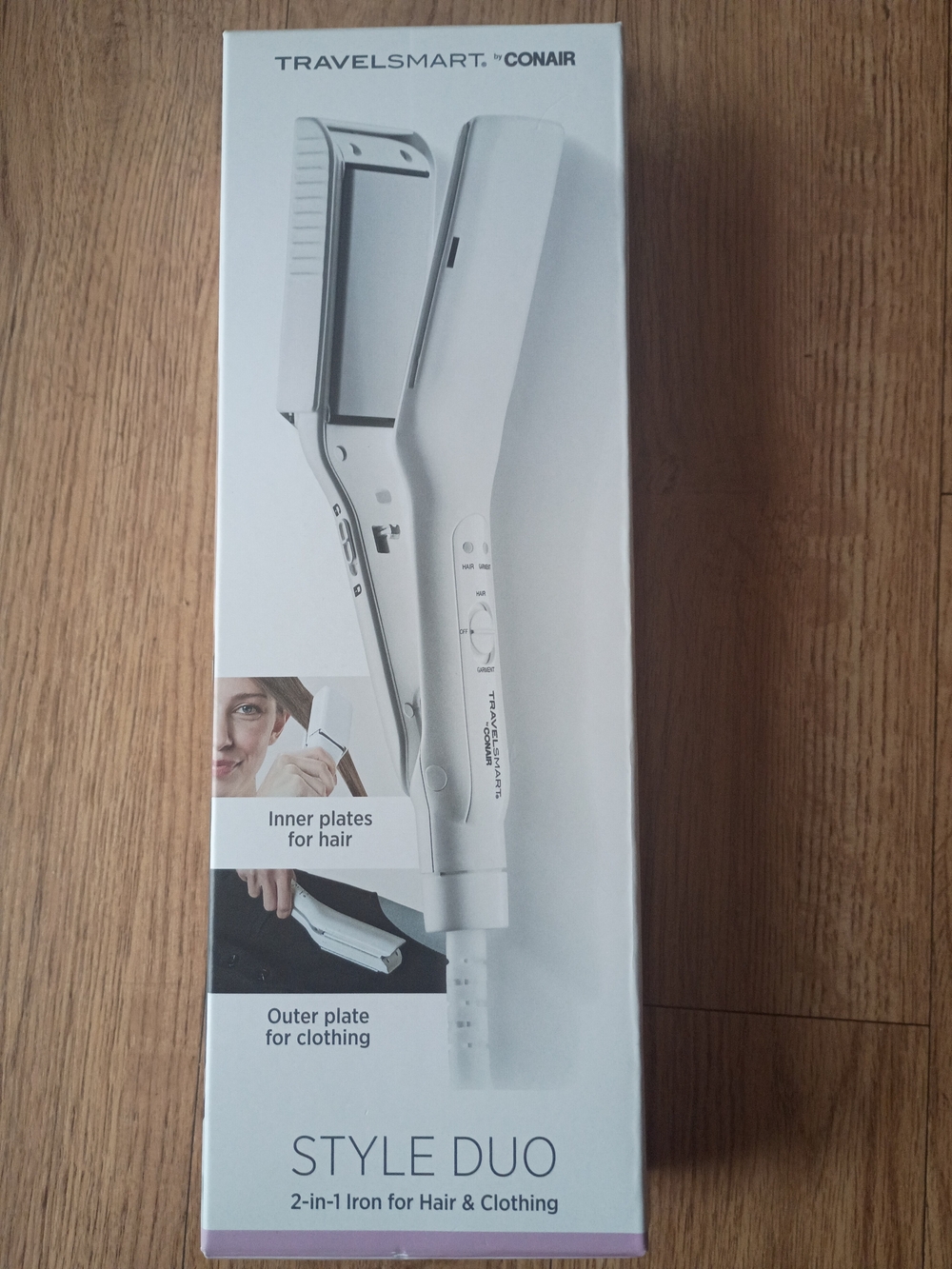 CONAIR TravelSmart Style Duo White 2-in-1 Hair Iron